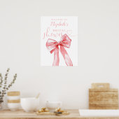 Elegant Pink Bow Bridal Shower Welcome Sign Poster (Küche)