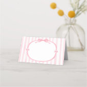 Elegant Pink Bow Coquette Birthday Platzkarte (Vorderseite)