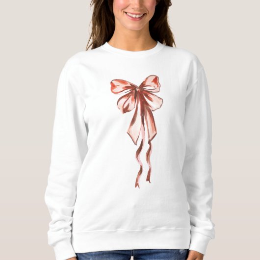 Elegant Pink Bow Coquette Feminine Sweatshirt (Vorderseite)