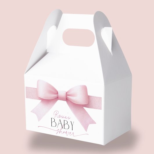 Elegant Pink Bow Coquette Girl Baby Shower Geschenkschachtel