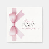 Elegant Pink Bow Coquette Girl Baby Shower Serviette (Vorderseite)