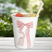 Elegant Pink Bow Coquette Pappbecher