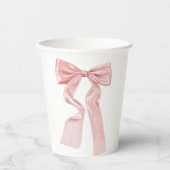 Elegant Pink Bow Coquette Pappbecher (Vorderseite)