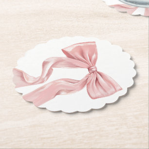 Elegant Pink Bow Coquette Untersetzer