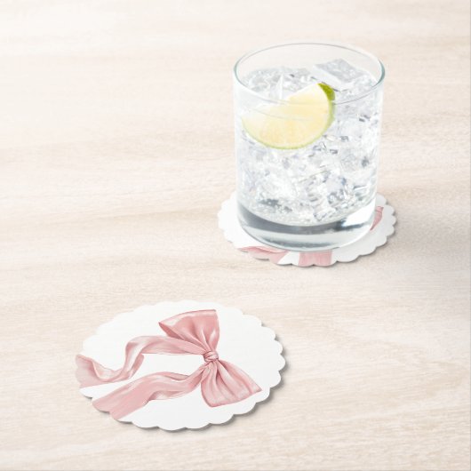 Elegant Pink Bow Coquette Untersetzer (Vor Ort)