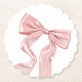 Elegant Pink Bow Coquette Untersetzer (Vorderseite)