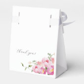  Elegant Pink Bow Floral Baby Shower Geschenkschachtel (Rückseite)