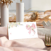Elegant Pink Bow Floral  Platzkarte