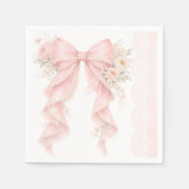 Elegant Pink Bow Flower Girl Baby Shower Serviette (Vorderseite)