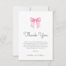 Elegant Pink Bow Girl Baby Shower