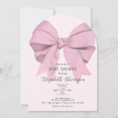 Elegant Pink Bow Girly Baby Shower Arch Einladung (Vorderseite)