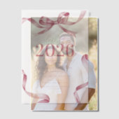 Elegant Pink Bow Graduation Party Pergament Einladungen (Versatz (Ehepaar))