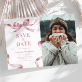 Elegant Pink Bow Graduation Save the Date