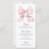 Elegant Pink Bow Menu Coquette Bow (Vorderseite)