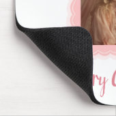 Elegant Pink Bow Merry Christmas Custom Mousepad (Ecke)