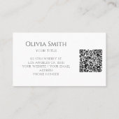 Elegant Pink Bow QR Code Visitenkarte (Rückseite)