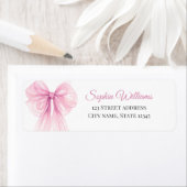 Elegant Pink Bow Return Address Labels (Insitu)