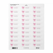 Elegant Pink Bow Return Address Labels (Vorne)