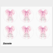 Elegant Pink Bow Stickers Watercolor (Blatt)