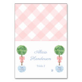 Elegant Pink Bow Topiary Individual Place Card Tischnummer (Vorderseite)
