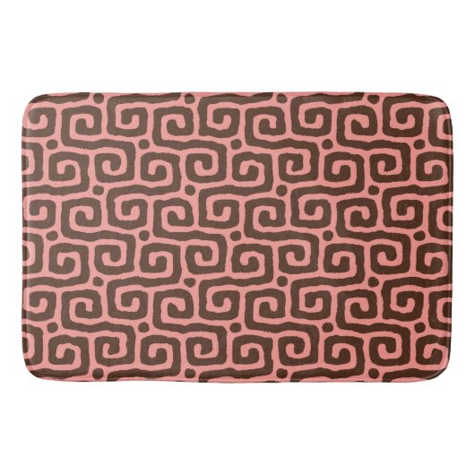 Elegant pink &brown Abstract pattern Badematte (Vorderseite)