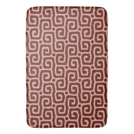 Elegant pink &brown Abstract pattern Badematte (Vorderseite Vertikal)