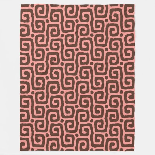 Elegant pink &brown Abstract pattern Fleecedecke (Vorderseite)