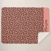 Elegant pink &brown Abstract pattern Sherpadecke (Vorderseite (Horizontal))