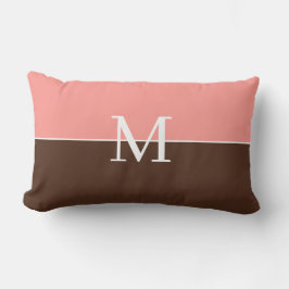 Elegant pink &brown monogram lendenkissen