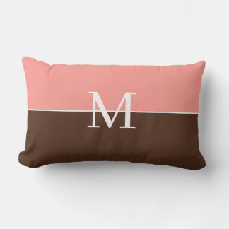Elegant pink &brown monogram lendenkissen