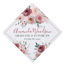 Elegant Pink Burgun Floral Schließ Nurse