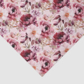 Elegant Pink Burgundy Floral Seidenpapier (Detail)
