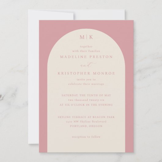 Elegant Pink Calligraphy Invitation Einladung (Vorderseite)