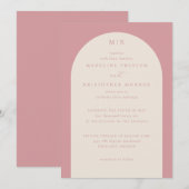 Elegant Pink Calligraphy Invitation Einladung (Vorne/Hinten)