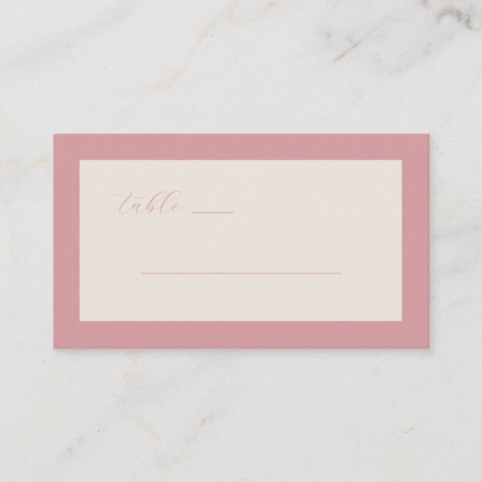 Elegant Pink Calligraphy Table Card Platzkarte (Vorderseite)