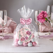 Elegant Pink Carnations 50th Birthday Party  Runder Aufkleber