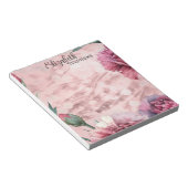 Elegant Pink Carnations Boho Floral - Name Notizblock (angewinkelt)