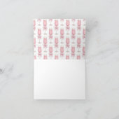 Elegant Pink Champagne Bow Shower Thank You Card Dankeskarte (Innenseite)