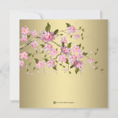 Elegant Pink Cherry Blossom Babydusche Einladung (Rückseite)