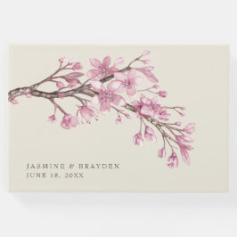 Elegant Pink Cherry Blossom Blumenhochzeit Gästebuch