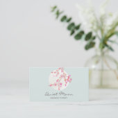 Elegant Pink Cherry Blossom Floral Visitenkarte (Stehend Vorderseite)