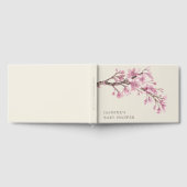 Elegant Pink Cherry Blossom Girl Baby Shower Gästebuch (Voll)