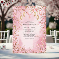 Elegant Pink Cherry Blossom Lantern Wedding