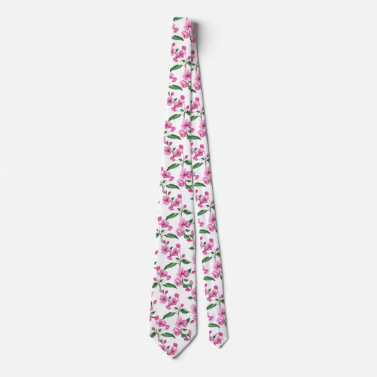 Elegant Pink Cherry Blossom | Necktie Krawatte (Vorderseite)