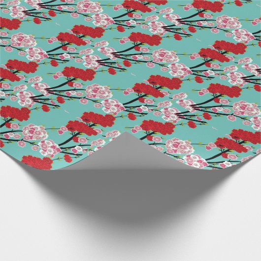 Elegant Pink Cherry Blossom Petal Japan Geschenkpapier (Ecke)