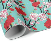 Elegant Pink Cherry Blossom Petal Japan Geschenkpapier (Rolleneckpunkt)