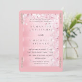 Elegant Pink Cherry Blossom Wedding Invitation - C Einladung (Stehend Vorderseite)