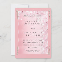 Elegant Pink Cherry Blossom Wedding Invitation - C Einladung