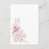 Elegant Pink Chinoiserie Natur & Vögel Hochzeit Begleitkarte (Rückseite)