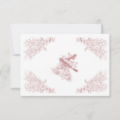 Elegant Pink Chinoiserie Natur & Vögel Hochzeit Save The Date (Rückseite)
